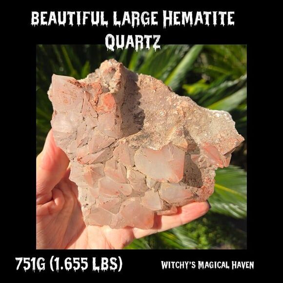 Hematite Quartz Crystal Cluster - Picture 3 of 10